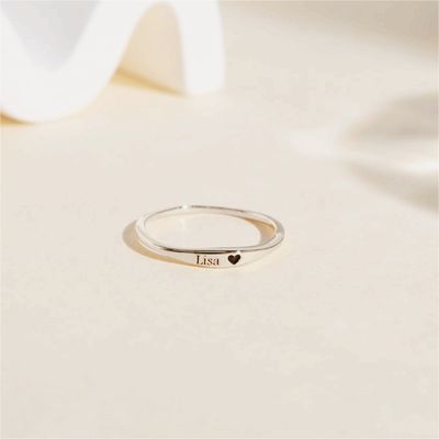 Engagement Stacking Rings in 925 Sterling Silver Personalized and Elegant Design