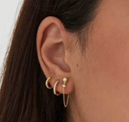 Basic 18K Gold Plated Simply Stacking Huggies ECO-Friendly 925 Sterling Silver Jewelry