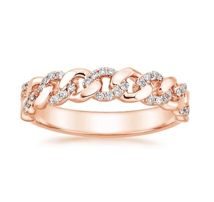 مايكرون باف CZ 18K زيت مغلفة سلسلة التراص الرابطة 925 الفضة السترلينج خواتم النساء