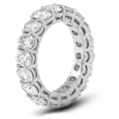 925 الفضة الفاخرة 4mm CZ Eternity Band حلقة صديقة للبيئة