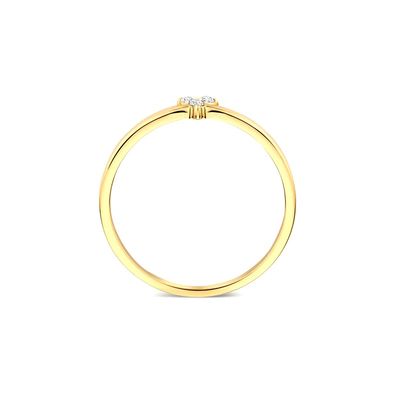 خاتم لوتس من الفضة الإسترليني عيار 925 مطلي بالذهب ومرصع بالزركونيا المكعبة للنساء