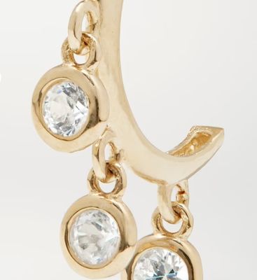 أقراط الحلقة النحاسية المصفوفة بالذهب 14K مع إعداد زيركون بيزل