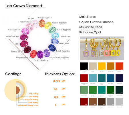 925 فضة استرليني يونيكورن هجي أقراط 16 ملم وردي CZ للأطفال