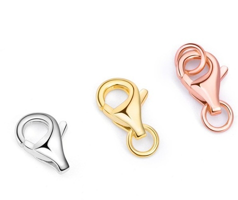 OEM ODM 18K Gold Lobster Clasp Handmade DIY 925 Sterling Silver Lobster Clasp