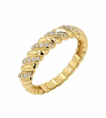Handmade Twist Classic 925 Sterling Silver Women's Ring Jewelry Plated With 18K Gold