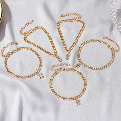 Personalized 18K Gold Plated Fashion Brass Cuban Link Chain Tennis Bracelet for Women