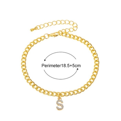 Personalized 18K Gold Plated Fashion Brass Cuban Link Chain Tennis Bracelet for Women