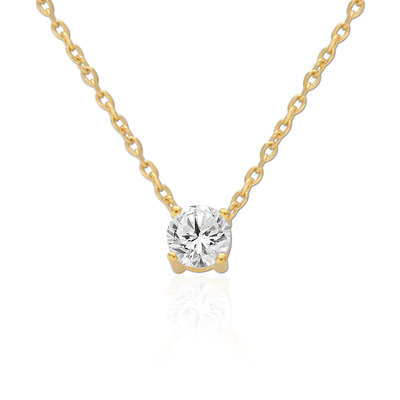 ODM 8mm Sterling Silver Chain Clear CZ 18k Gold Plated Chain