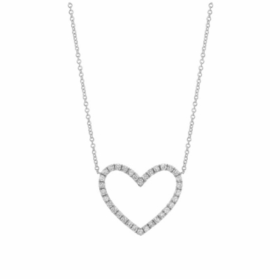 925 Sterling Silver Pave Diamond Love Necklace for Girl Friend Third Party Appraisal