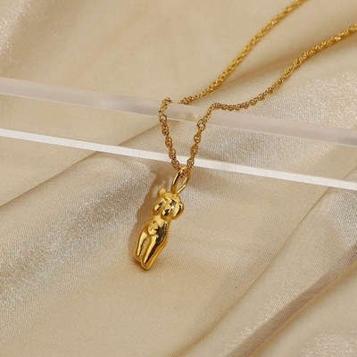 OEM 18in 18K Gold Plated Pendant Girls Jewelry Body Shape Necklace