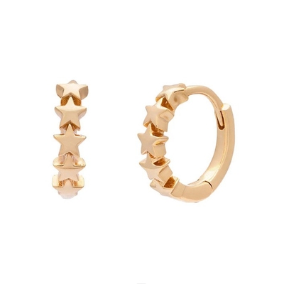 925 Sterling Silver Star Huggie Earrings for Women Fashion Jewelry