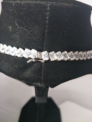 Rhodium Plated Bling Bling Pendants 16in White Tennis Necklace