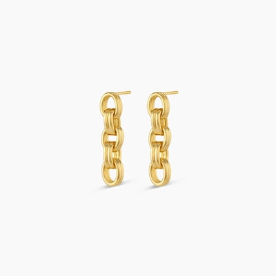 18K Gold Drop Dangle Chain Earrings Rhodium Plated Thick Chain Earrings