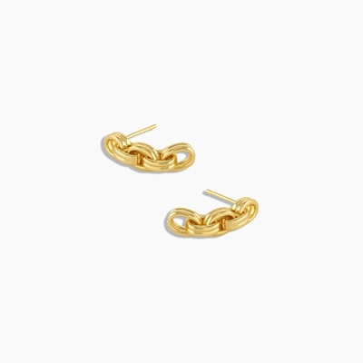 18K Gold Drop Dangle Chain Earrings Rhodium Plated Thick Chain Earrings