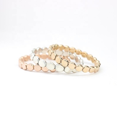 Stacking Dot Beaded 925 Sterling Silver Ring Customized Shape 925 Silver Ring