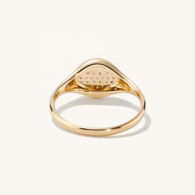 OEM ODM Mens 14K Gold Signet Ring Women'S Zircon Gold Ring Customized