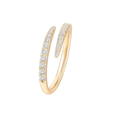 14K Gold Plated Cubic Zirconia Open Twist Eternity Band Ring ECO Friendly