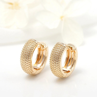 Eco Friendly 18K Gold Plated Multi Small Dot Beads Hoop Earrings For Women Girls 2021