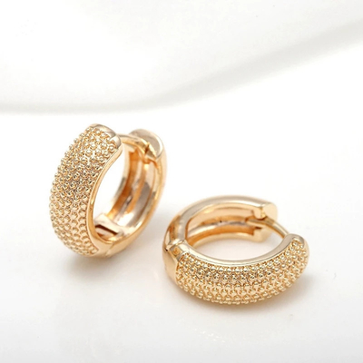 Eco Friendly 18K Gold Plated Multi Small Dot Beads Hoop Earrings For Women Girls 2021