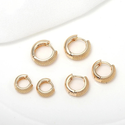 Eco Friendly 18K Gold Plated Multi Small Dot Beads Hoop Earrings For Women Girls 2021