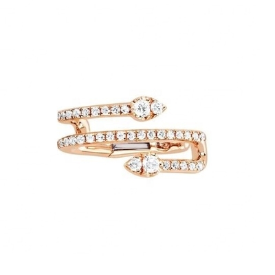 Diamond Teardrop Twist Ear Cuff in 925 Sterling Silver for Wedding Plating Options
