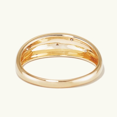 Eternity Band Rings Brazilian 18K Gold Jewelry Star 925 Sterling Silver Dome Women's Ring