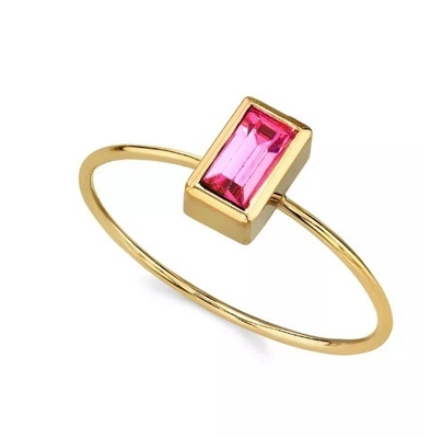 14K Gold Dipped Cubic Zirconia Crystal Ring OEM Rhinestone Ring