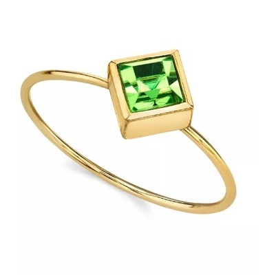 14K Gold Dipped Cubic Zirconia Crystal Ring OEM Rhinestone Ring