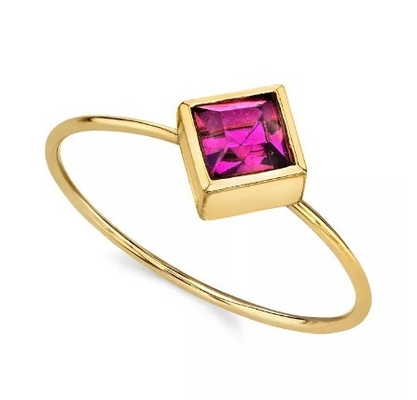14K Gold Dipped Cubic Zirconia Crystal Ring OEM Rhinestone Ring