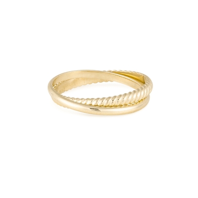 18K Gold Plated Handmade Set Flat Band 925 Sterling Silver Rings for Women