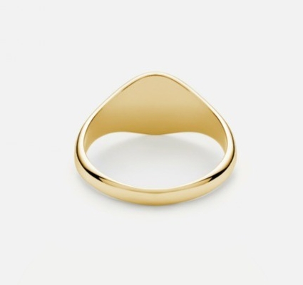 18K Gold Plated Customized Engrave Signet 925 Sterling Silver Unisex Fine Jewelry Rings