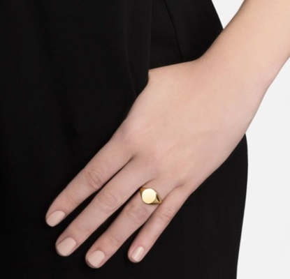 18K Gold Plated Customized Engrave Signet 925 Sterling Silver Unisex Fine Jewelry Rings