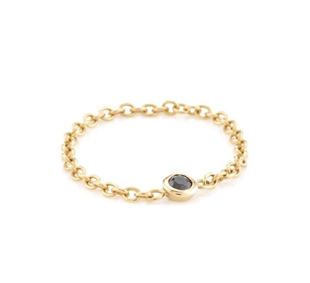 3mm Stone Size Popular Gold Plated 925 Silver Bezel Setting Black CZ Chain Ring Benefit