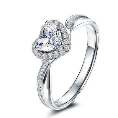 Heart Delicate Weeding Rings 925 Sterling Silver Jewelry for Women Fashion Accessories