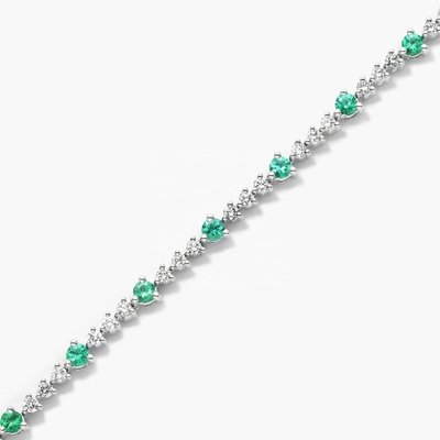 3MM White Zircon Ruby Tennis Bracelet Round Cut Sterling Silver Tennis Bracelet