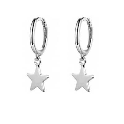 Brass 14K Gold Star Shaped Hoop Earrings ForWomen Simple Daily Jewelry