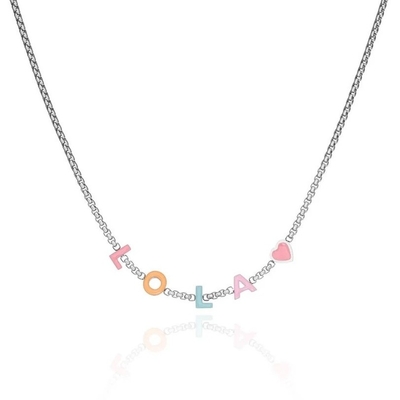 Custom Name Necklace Individual Letters Enamel Personalized Gold Necklace Initials