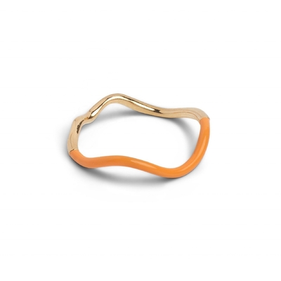 925 Sterling Silver 18k Gold Pink Enamel Band Rings For Women Girls