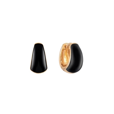 Custom Women Fine Jewelry S925 Silver 18K Gold Bold Dome Colorful Enamel Small Huggie Earrings