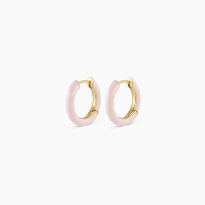 Customized Logo Chunky 18K Gold Plated Hoop Turquoise Enamel Color 925 Sterling Silver Huggies Earrings
