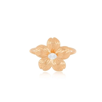 Forever Flower 18K Gold Plated Oval CZ Women's Ring in 925 Sterling Silver Jewelry