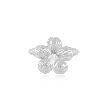 Forever Flower 18K Gold Plated Oval CZ Women's Ring in 925 Sterling Silver Jewelry