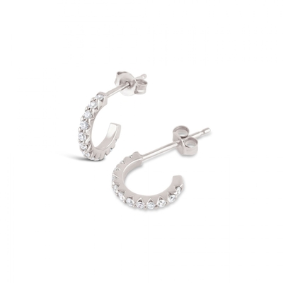 Handmade 18K Gold Plated Mini Cubic Zircon Small Open Hoop Earrings With Princess Cut