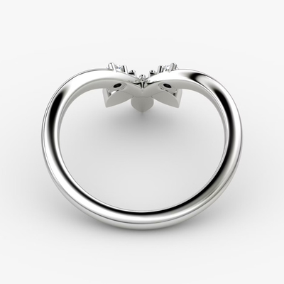 New Arrivals Designs Elegant 925 Sterling Silver 18K Gold Petal Crown Band Rings