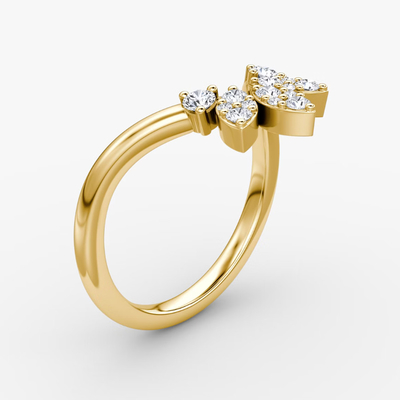 New Arrivals Designs Elegant 925 Sterling Silver 18K Gold Petal Crown Band Rings
