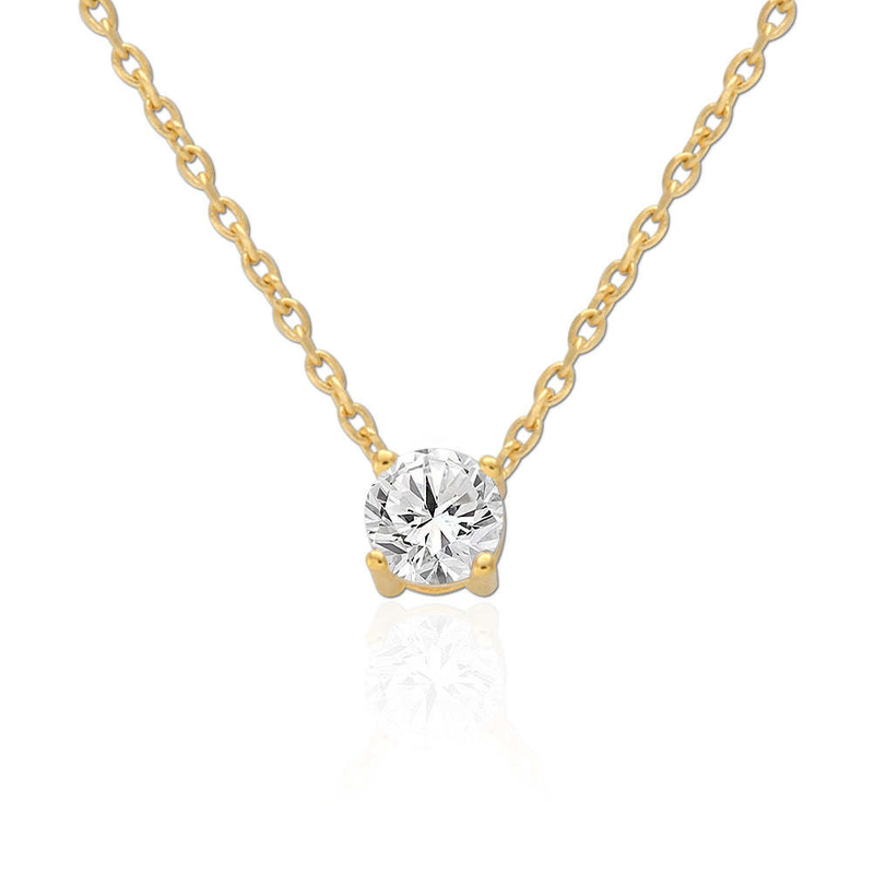 ODM 8mm Sterling Silver Chain Clear CZ 18k Gold Plated Chain
