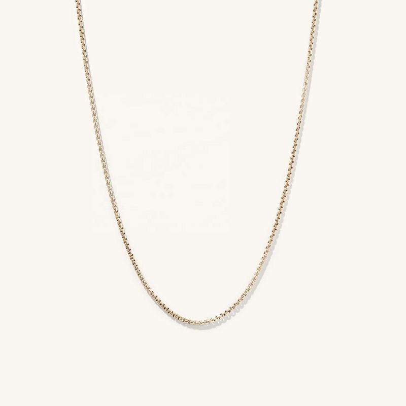 مصنوعة يدوياً من الذهب 18 كارت مربع مربع سلسلة قلادة مع شحن سريع وشعار قابلة للتخصيص