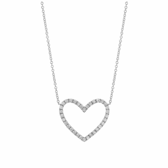 925 Sterling Silver Pave Diamond Love Necklace for Girl Friend Third Party Appraisal