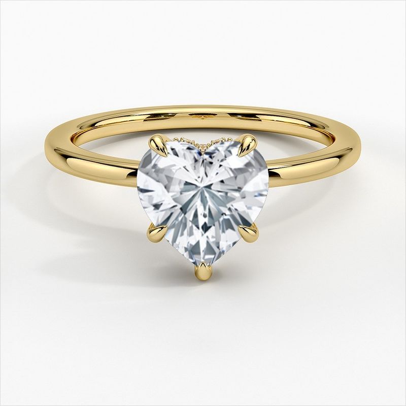 Engagement Bands or Rings Elegant White Gold Plated Heart Ring for Women's Jewelry