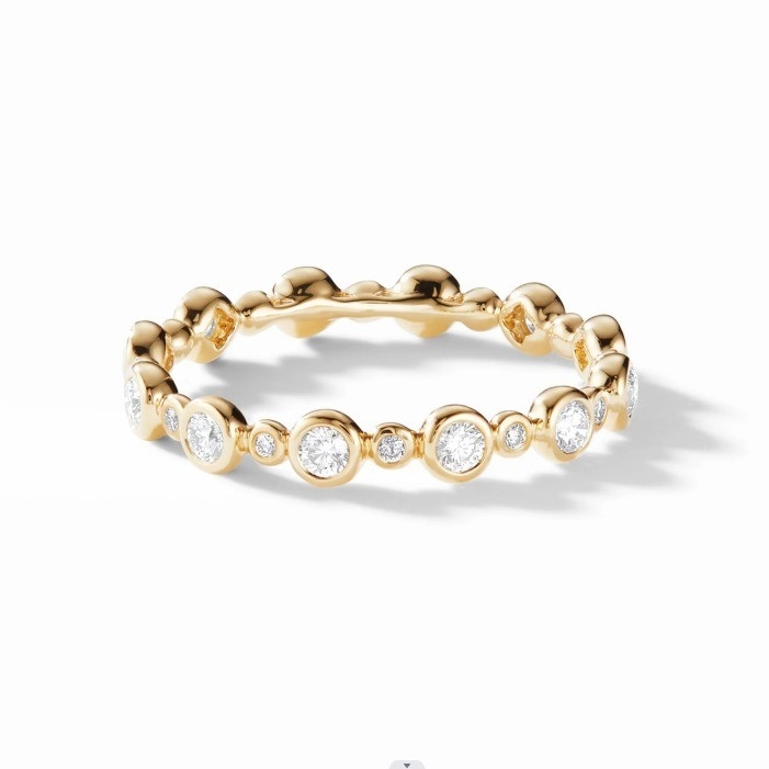 الكلاسيكيات زيركون عصابة الخلود المجوهرات المصفوفة بالذهب US Size 10 Clear CZ Ring